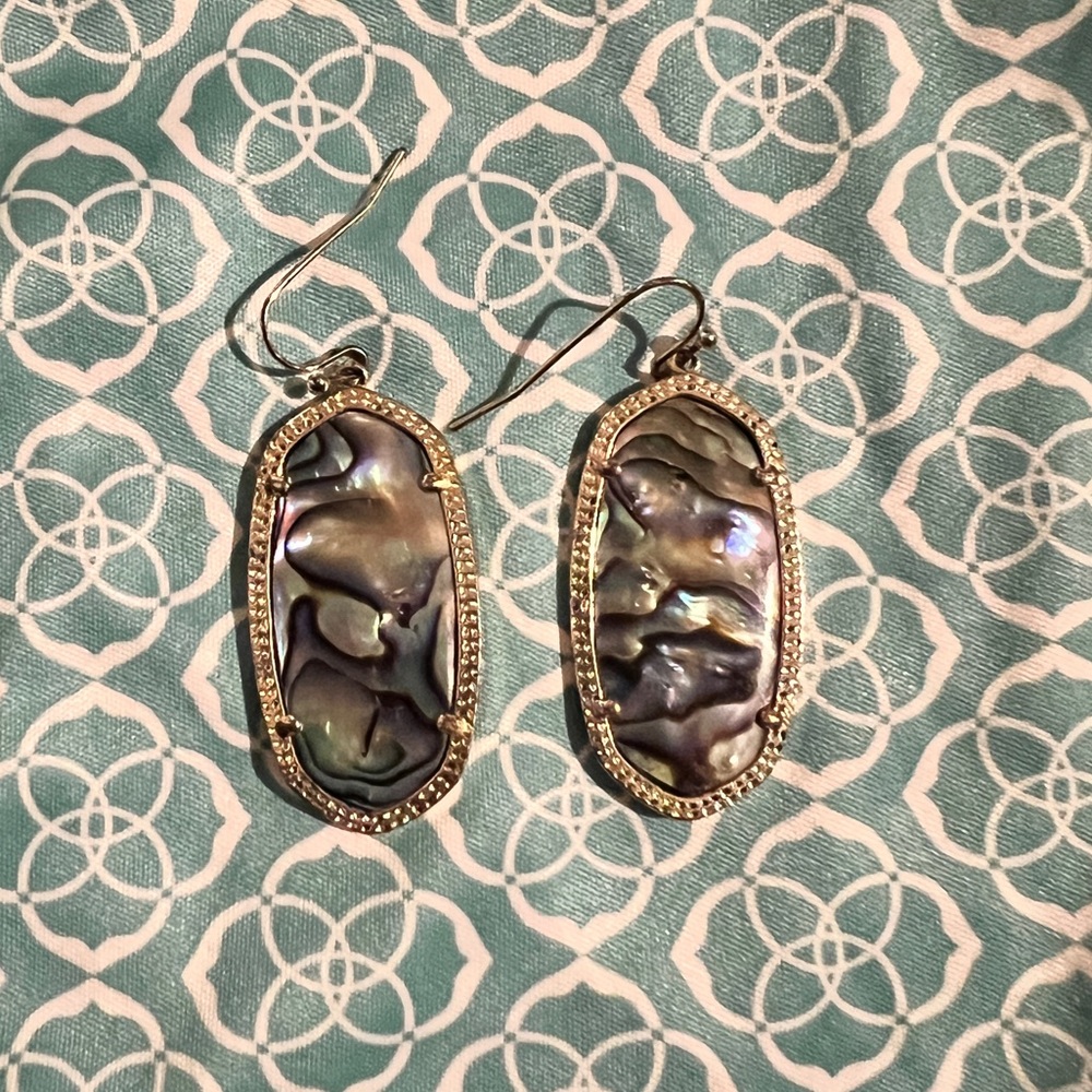 Kendra Scott Dani Gold Drop Earrings in Abalone Shell